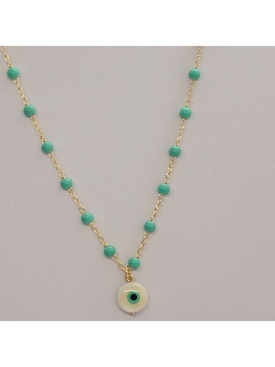 Jewelry - Brazilian 18K Gold Filled Turquoise Evil Eye Necklace – Protection Jewelry